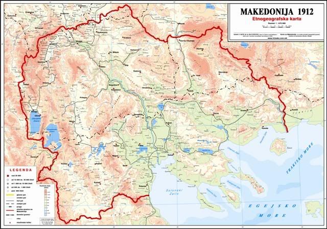 Етногеографска карта на Македонија во 1912 година