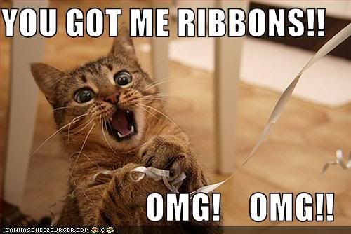 LOL CAT - You Got Me Ribbons!! OMG! OMG! Pictures, Images and Photos
