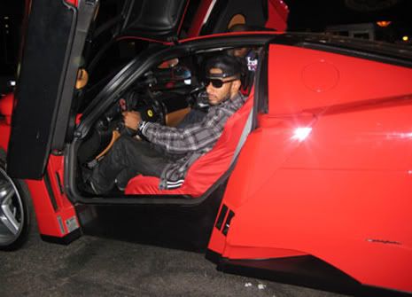 Swizz and his red Ferrari