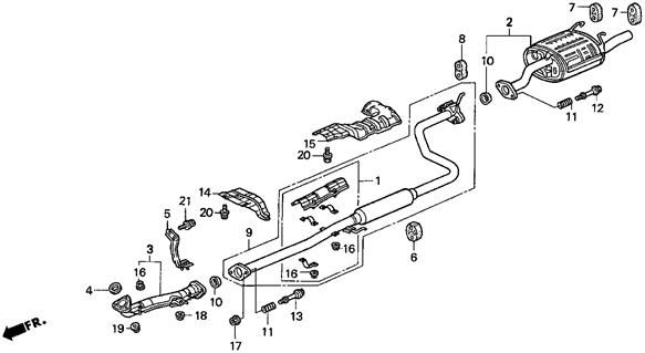 1997 Honda civic exhaust diagram #2