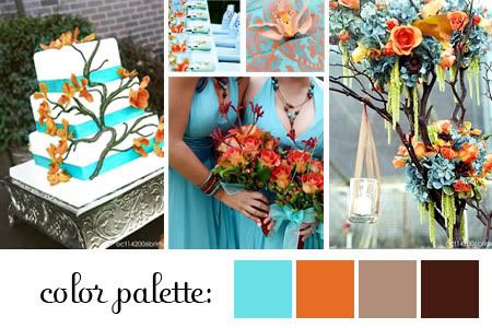 Right now I am really loving the orange teal combo for fresh weddings