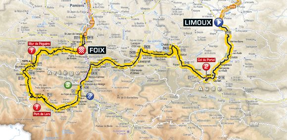 Map Stage 14 Limoux - Foix