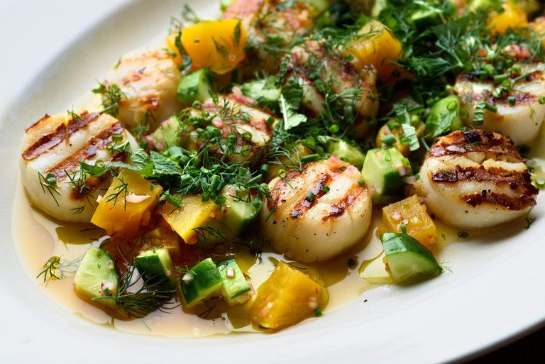  photo Grilled sea scallops yellow beets cucumbers and lime_zpspxwnicao.jpg