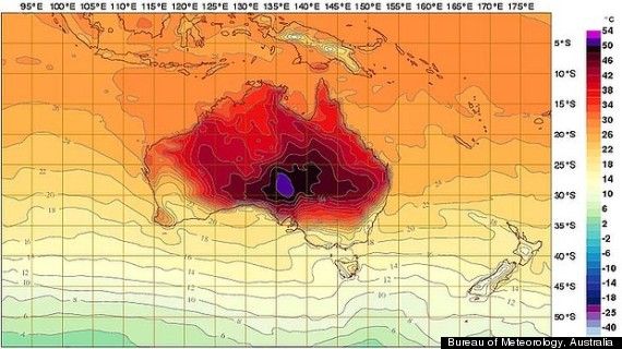 Austrlia Temperature Map