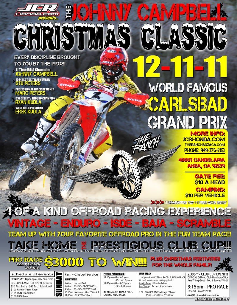 Johnny Campbell Christmas Classic GP at the Ranch Anza, CA, Dec 11th