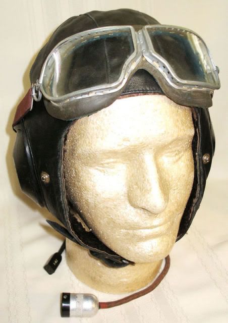 leather flight helmet