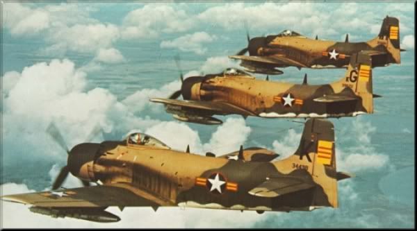 3 Vietnamese A1-D Skyraiders