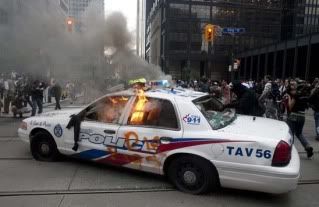 Police Car was abandon in hopes it would be set ablaze for news cameras police car set ablaze for tv news cameras - how Toronto cops justify abuse and overspending