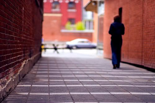 woman walking alone