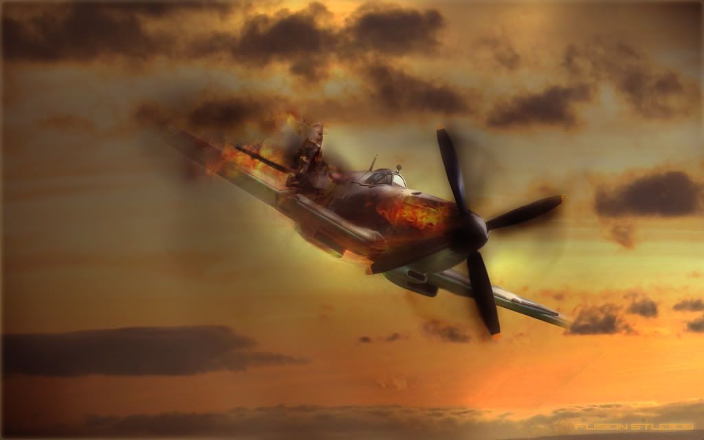 ww2 wallpaper. [Wallpaper] WW2 Plane On Fire!
