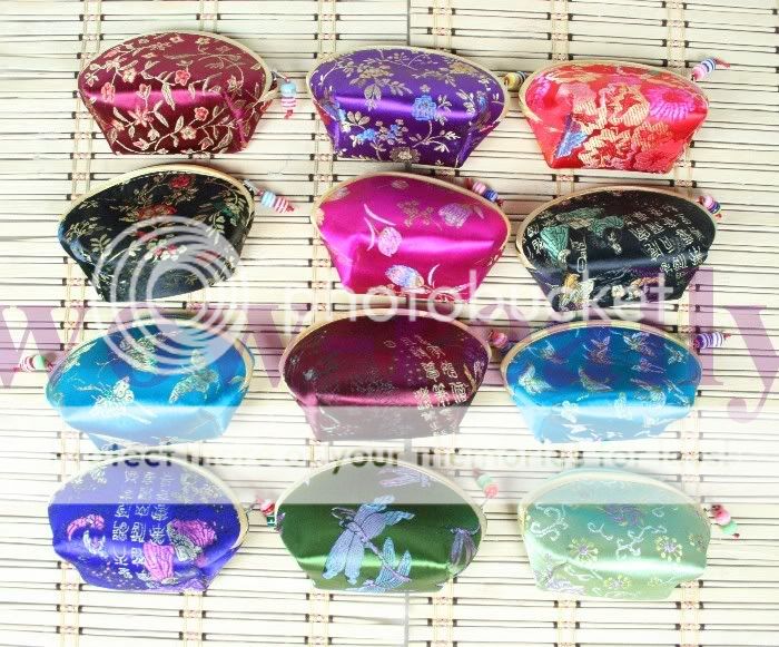 WHOLESALE MINI 50pcs GORGEOUS CHINESE SILK COIN PURSES  