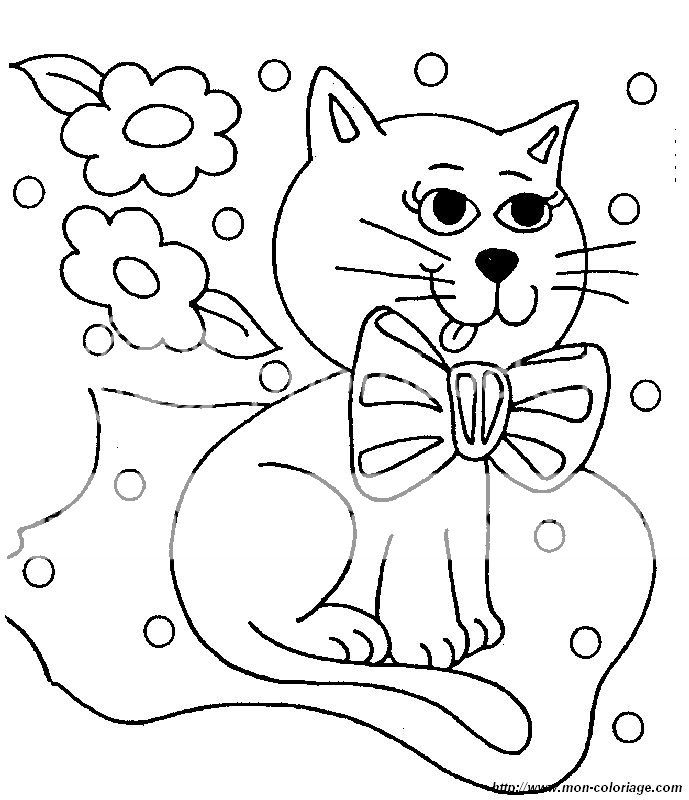 Planse de colorat cu pisici, pisoi si pisicute Animale