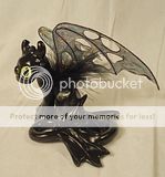 NIGHT FURY Toothless Polymer Clay Sculpture OOAK How to Train Your 