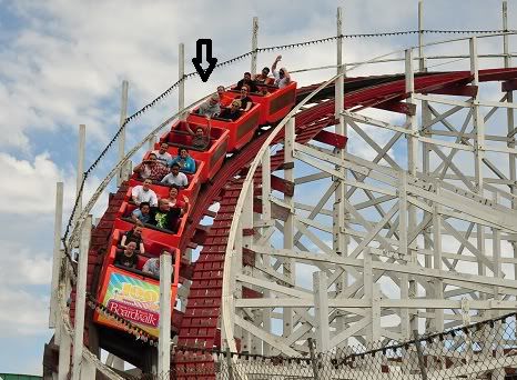 Tom & Dea take Lefty on his first rollercoaster