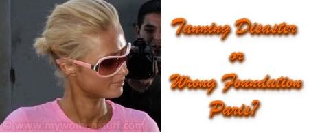 Paris Hilton fake tan