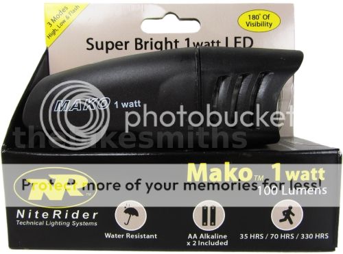 NiteRider Mako 1 Watt 5042 LED Bike Head Light Front Bicycle Handlebar