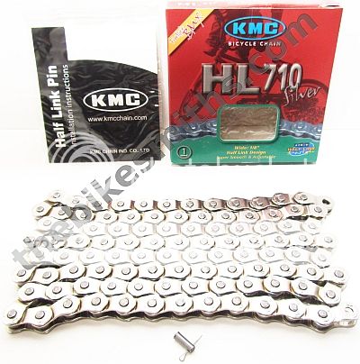 KMC HL710 Pintle Silver Half Link Bike Chain 1 2 x 1 8 Track BMX 